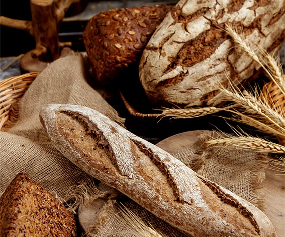 assortiment de pain avec épi de blé